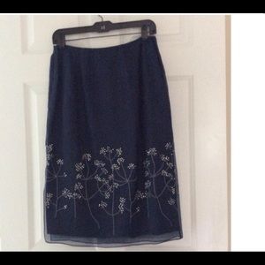 DANA BUCHMAN LUXE Silk Embellished Skirt, Size 8